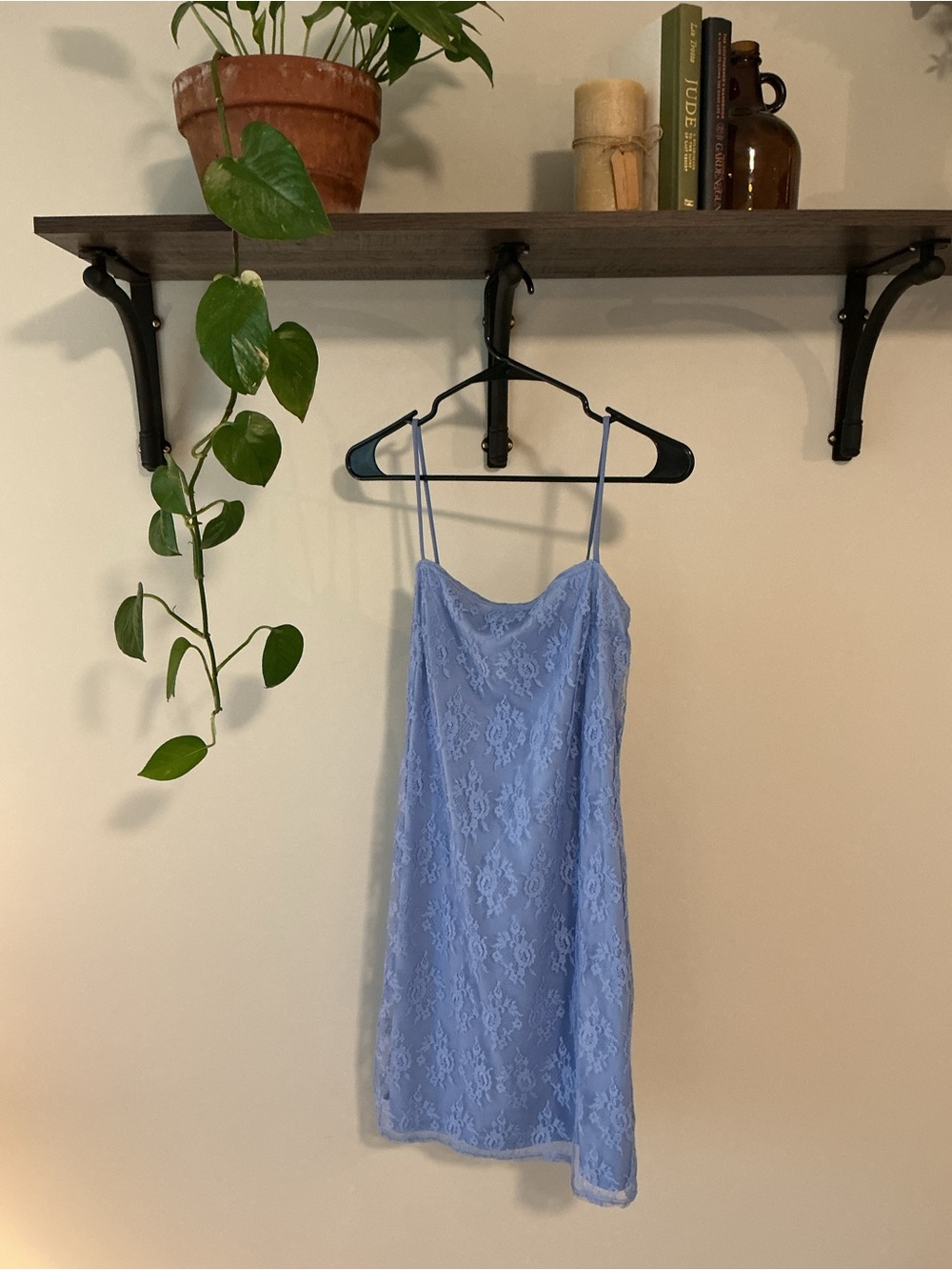 Lace Slip Dress in Periwinkle Blue - Women's Intimates